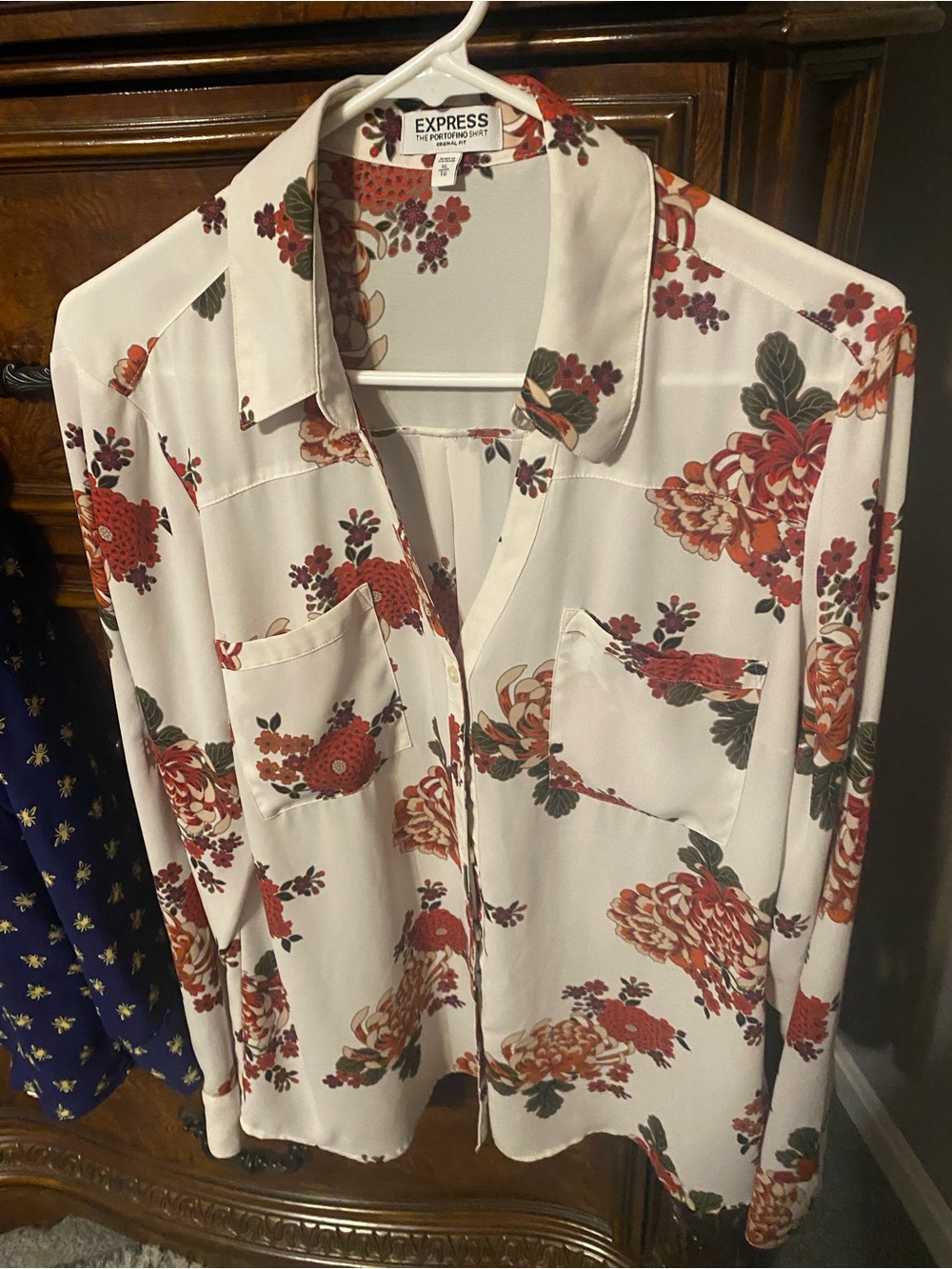 Express Floral Portofino Blouse